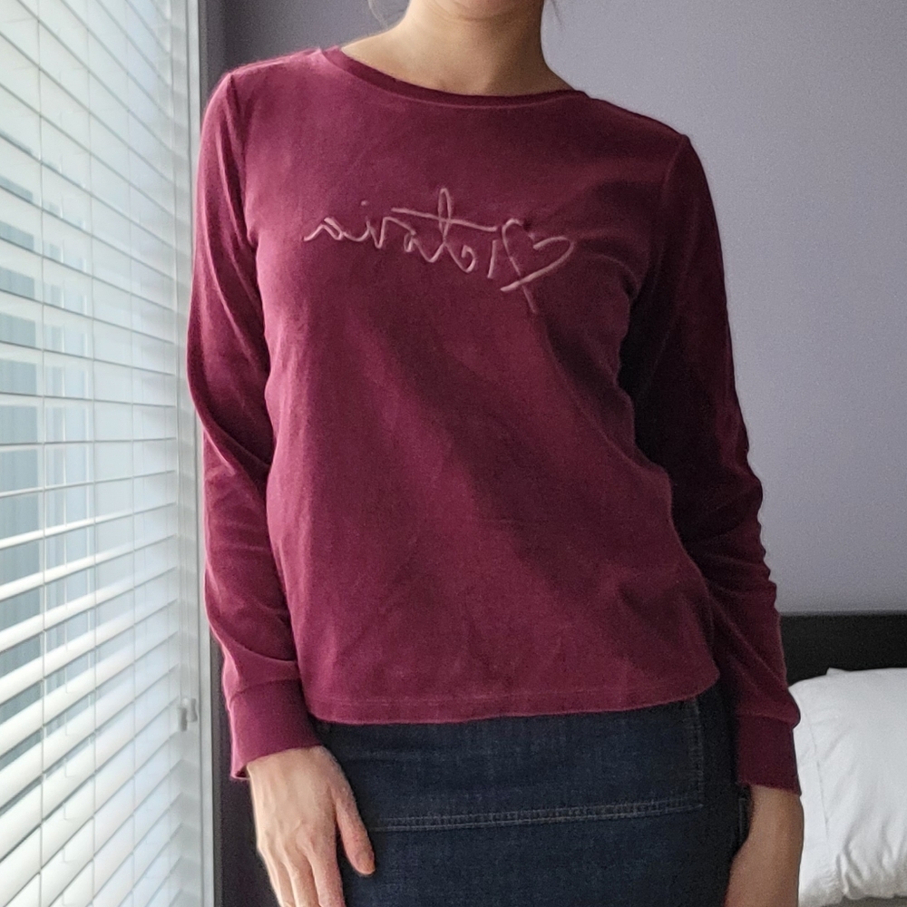 VS velour open back sweatshirt